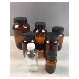 high School Science room  salvage glass bottles