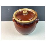 Hull Pottery brown glaze lided cookie jar