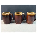 (3) Hull Pottery Stoneware mugs