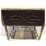 Vintage Bamboo and Cane Work Table