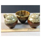 Vintage Drip Glaze Pottery Set