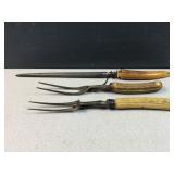 bone handle forks & sharpener