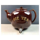 Ice tea pottery crock server