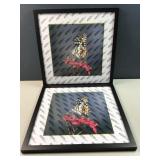 pair framed butterfly art