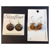 Silver Forest and handmade glass earrings