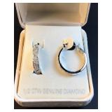 Platinum over sterling silver earrings