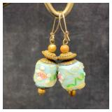 Murano Venetian Art Glass Lamp Work Floral Light B