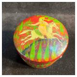 Hand Painted Wooden Pill Box Animal Art