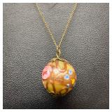 Venetian Murano Art Glass Lamp Work Gold Toned Cha