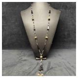 Murano Venetian Lamp Work Art Glass Black Gold Acc