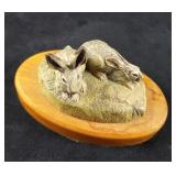 Vintage Hamilton Collection Audubon Bronze Rabbits