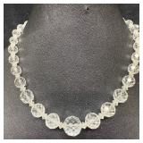Clear Crystal Art Glass Round Faceted Beaded Costu