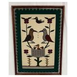 Vintage Hand Woven Tapestry Southwest Birds & Flow