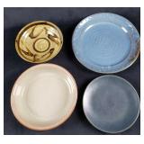 Lot of 4 Stoneware Style Pottery Plates