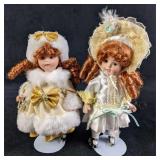 Two Springford Porcelain Red Haired Girl Dolls