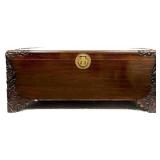 Ornate Chinese Hand Carved Teak Chest
