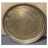 Vintage Brass Wall 22" Etched Plate