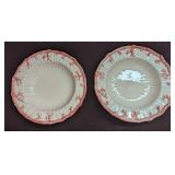 2 Retired Fitz & Floyd Oceana Large Rim Soup Bowls