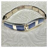 950 Silver Lapis Curve Link Bracelet