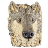 Hand Painted Resin Wolf Head Wall Plaque