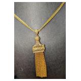 Vintage Monet Traviata Pagoda Tassel Drop Necklace