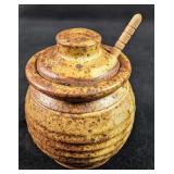 Vintage Colorado Hand Thrown Ceramic Honey Pot Wit