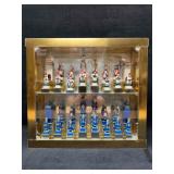 Chinese Wood Carved Chess Pieces Set Handmade Glas