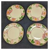 4 Retired Franciscan Desert Rose Salad Plates B