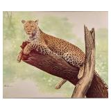 Vintage Lazy Leopard Print On Canvas Leeham