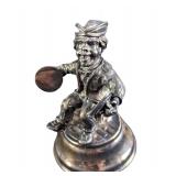 Vintage Silver Plated Man With Cymbals Figurine