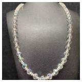Clear Glass Crystal Bead Floral Beaded Clasp Accen
