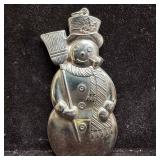 Snowman Holiday Christmas Gorham Sterling Silver O