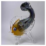 Murano Style Art Glass Tropical Multicolored Silve