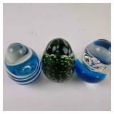 Retro Art Glass Egg Shape Swirl Spiral Rain Drop B