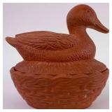 Terracotta Duck Baking Butter Dish Nesting Holder