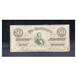 1864 $50.00 Confederate States Of America Richmond
