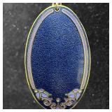 Isle of Skye Purple Enamel Earrings Dangle Oval