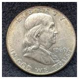 1960 P Franklin Silver Half-Dollar