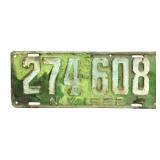 Vintage N.Y. 1922 License Plate