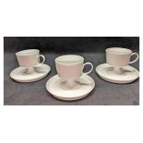 3 Retired Rosenthal China Footed Cup & Saucer
