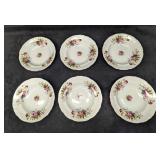 6 Royal Kent  RKT6 Floral Rim Soup Bowls B