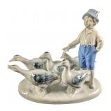 Gerold Porzellan Porcelain Boy With Geese Figurine