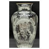 Vintage Italian Glass Maidens 12" Vase