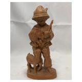 Vintage Carved Wood "Little Shepard Boy" Figurine