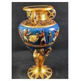 Golf Leaf Hand Painted Egyptian Urn Vase Reproduct