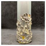 Arthur Court Calla Lilly Bud Vase Glass Cast Alumi