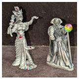 Pewter Enchantress Figurine And Dark Merlin Chess