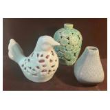 Three Blue Desk/Shelf Decor Pieces