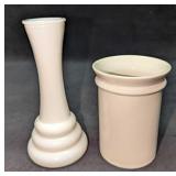 Milk Glass Bud Vase &ï¿½Ceramic Toothbrush Holder