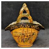 Vintage Chinese Satsuma Hand Painted Purse Vase